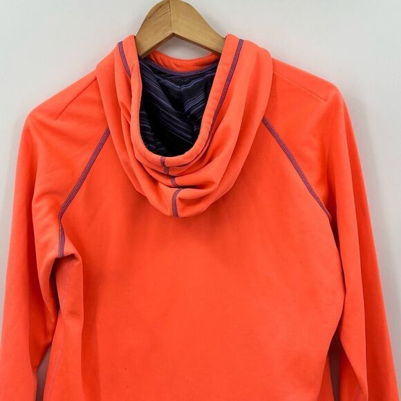 Nike Therma-Fit Orange Purple Hoodie Sweatshirt Womens Size Medium Thumbholes - Picture 9 of 9
